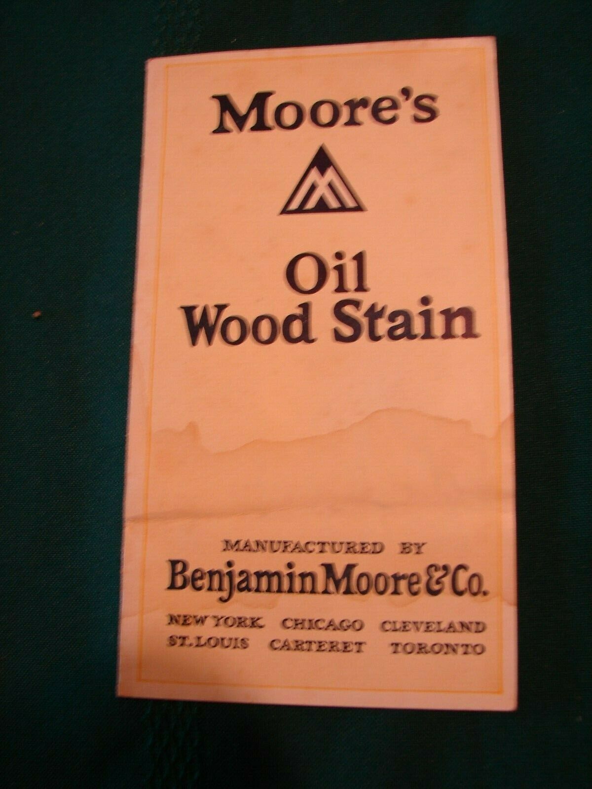 Vintage Painters Color Guide 1930 Oil Wood Stain Benjamin Moore & Co. 7 Colors